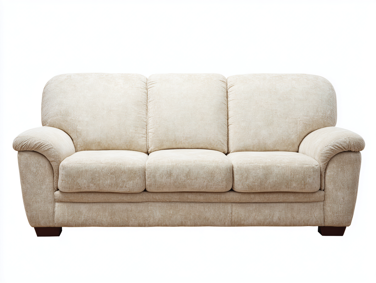 Divano 3 posti rivestito in tessuto 210x95x88 cm - beige/marrone scuro - adatto per soggiorno - design contemporaneo-Dwellingoliq