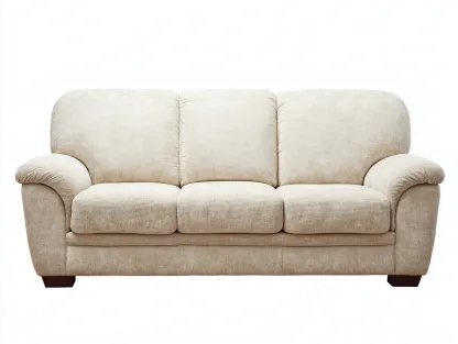 Divano 3 posti rivestito in tessuto 210x95x88 cm - beige/marrone scuro - adatto per soggiorno - design contemporaneo-Dwellingoliq