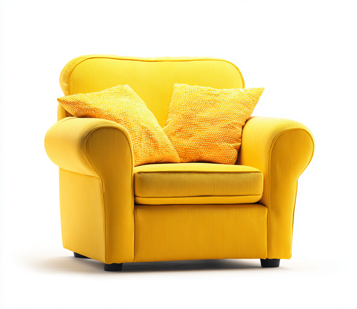 Poltrona imbottita in tessuto 90x88x95 cm - gialla/nero - per soggiorno - design moderno-Dwellingoliq