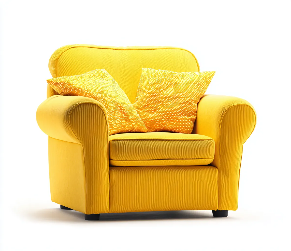 Poltrona imbottita in tessuto 90x88x95 cm - gialla/nero - per soggiorno - design moderno-Dwellingoliq