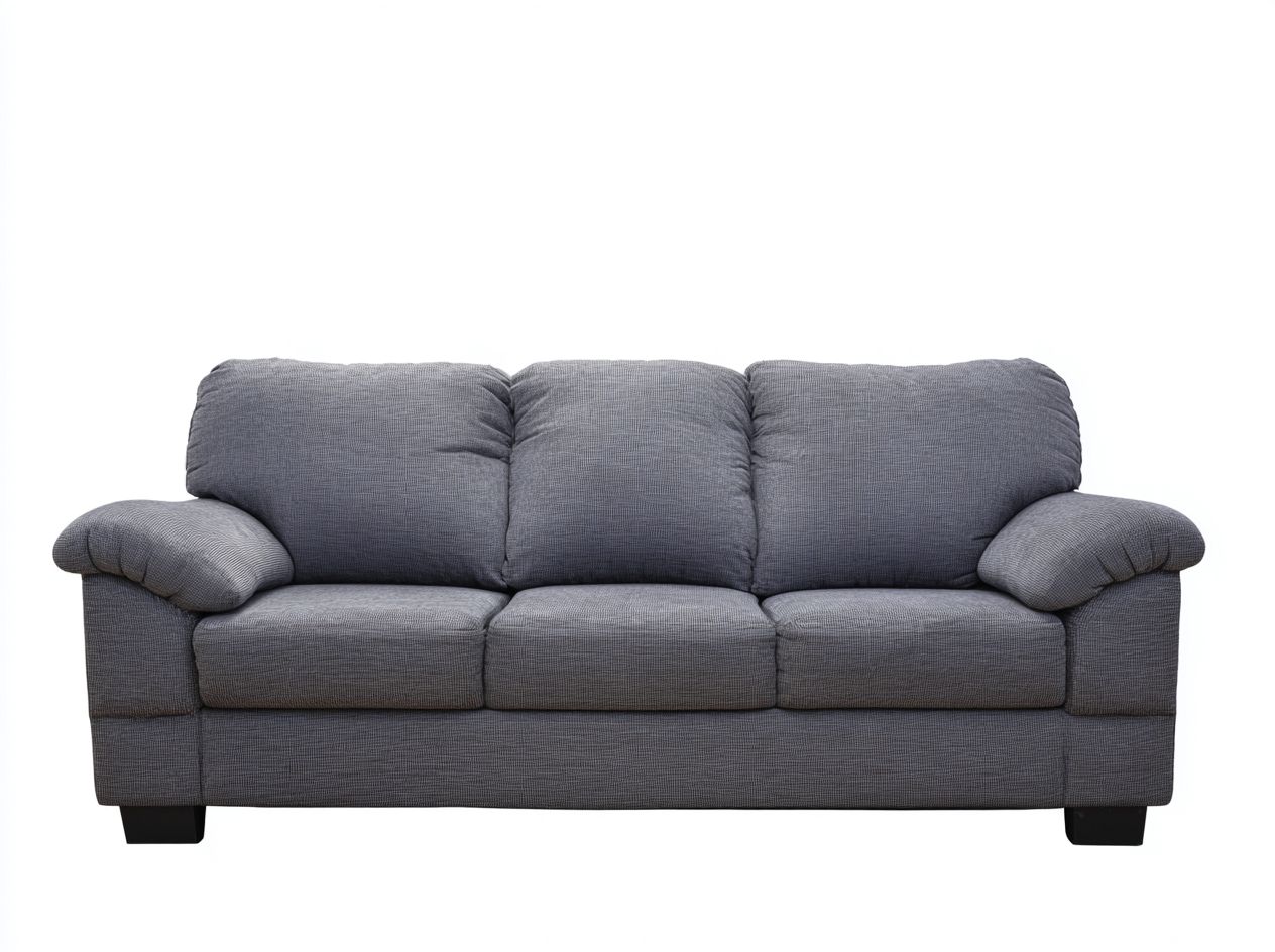 Divano 3 posti rivestito in tessuto 210x95x88 cm - grigio/nero - adatto per soggiorno - design contemporaneo-Dwellingoliq