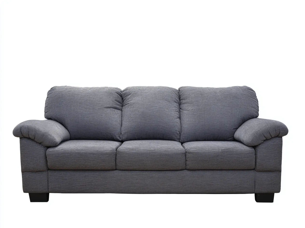 Divano 3 posti rivestito in tessuto 210x95x88 cm - grigio/nero - adatto per soggiorno - design contemporaneo-Dwellingoliq