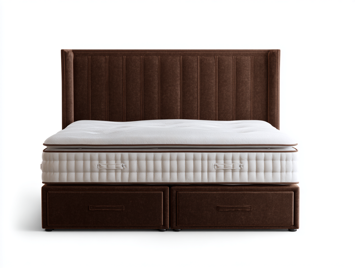 Letto matrimoniale imbottito 200x160x110 cm - marrone - con contenitore - adatto per camera da letto-Dwellingoliq