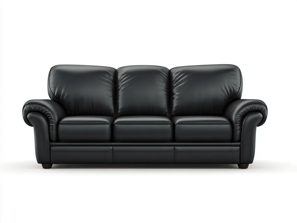 Divano a tre posti rivestito in pelle 210x95x90 cm - nero/marrone scuro - per soggiorno - design classico-Dwellingoliq