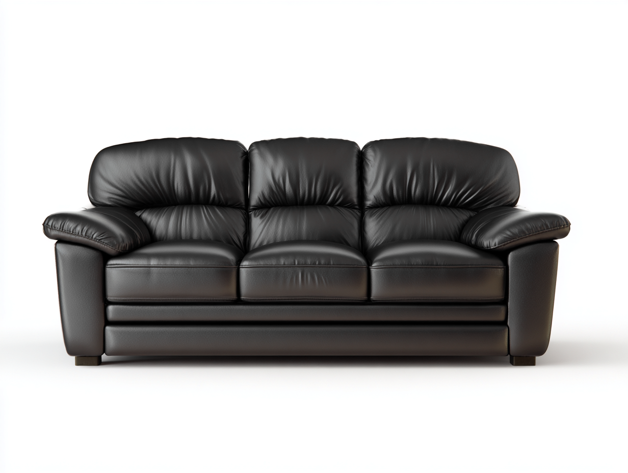 Divano a tre posti rivestito in pelle 210x95x88 cm - nero/marrone scuro - per soggiorno - design moderno-Dwellingoliq