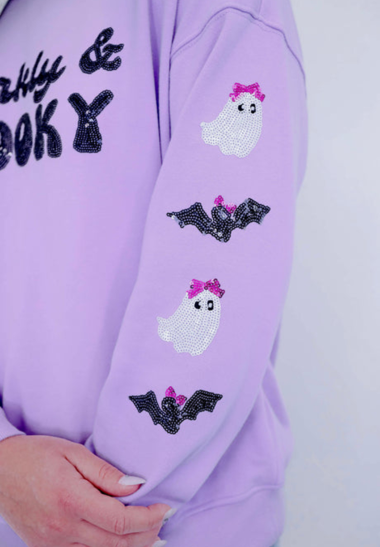 Spooky Sequin Embellished Sweatshirt