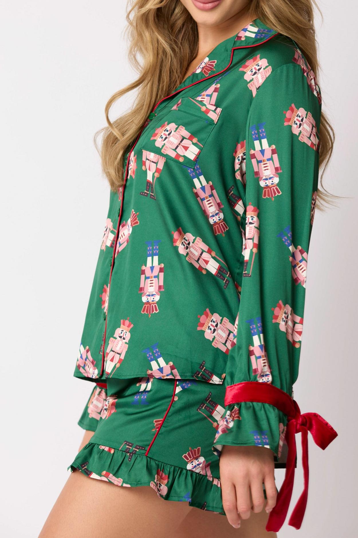 Multicolor Nutcracker Bow Pajamas
