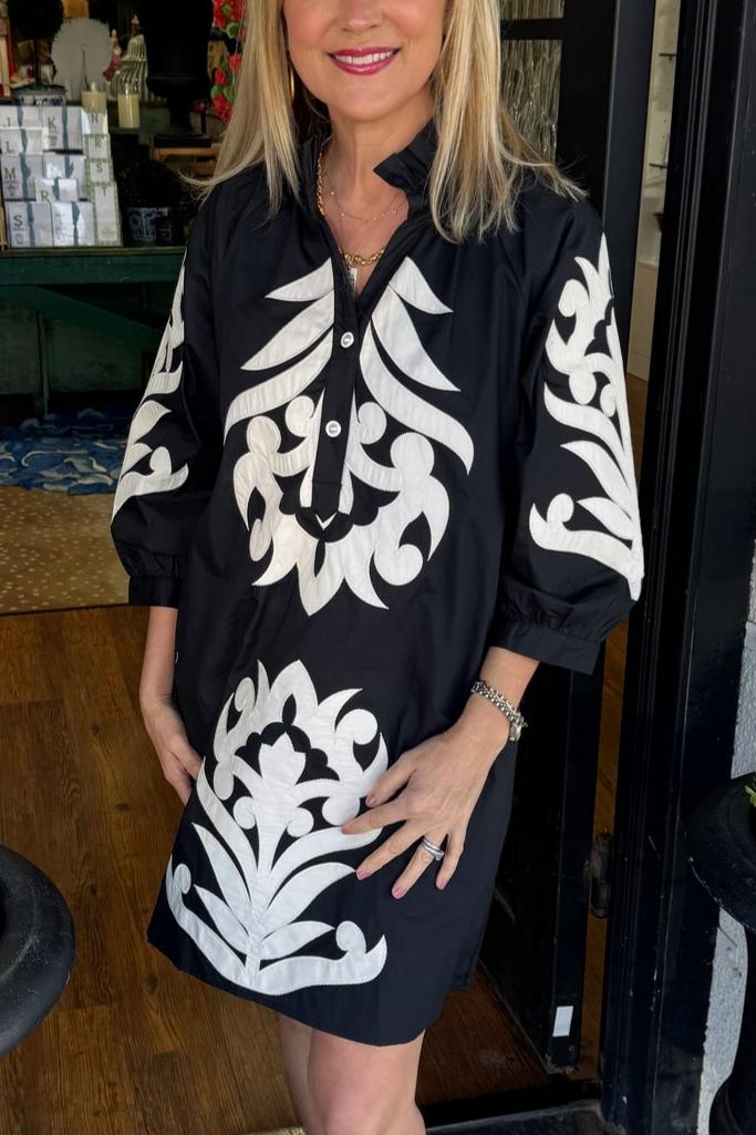  Contrast Printed Dress