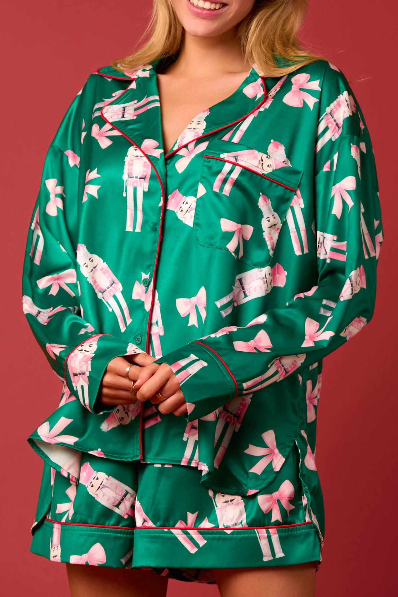 Bow Nutcracker Print Pajamas