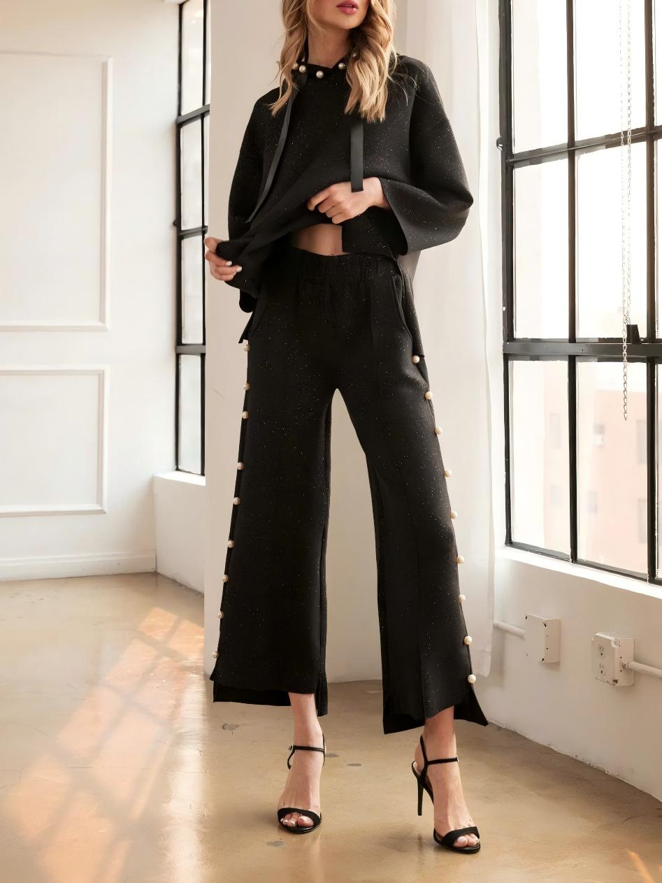 Pearl Embellished Leisure Suit