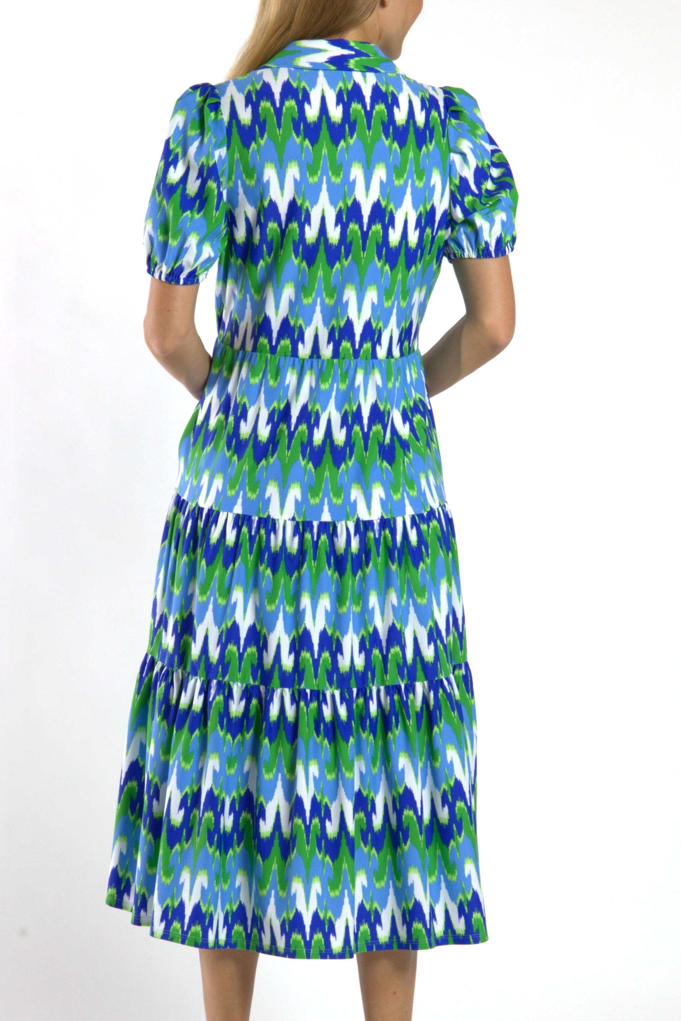 Tiered Puff-Sleeve Dress