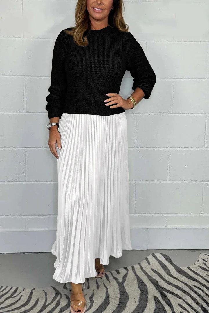 Long Sleeve Jumper & Pleated Bottom Dress