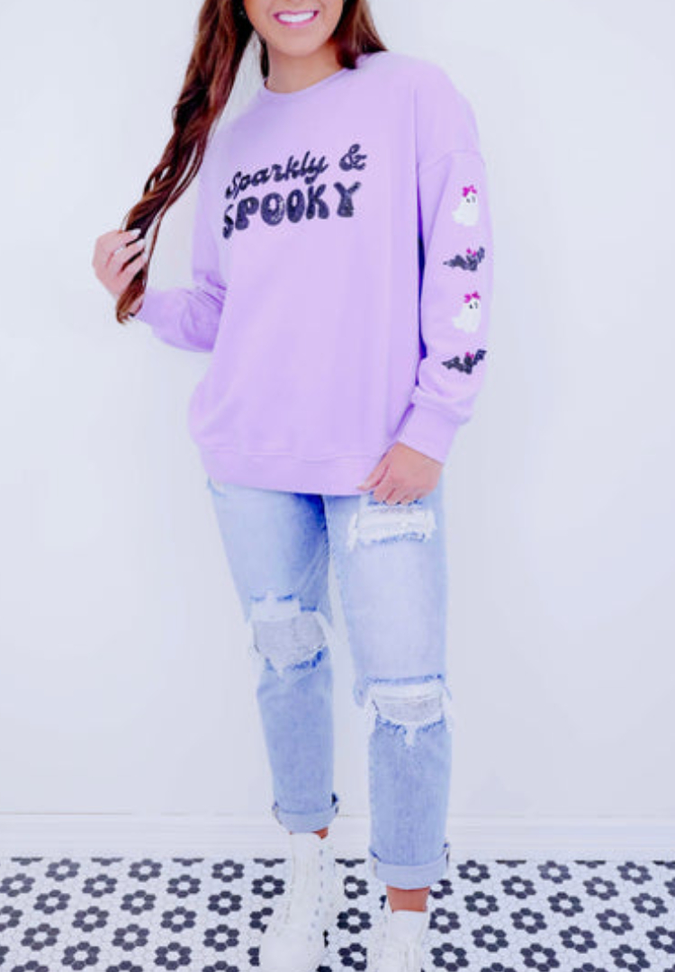 Spooky Sequin Embellished Sweatshirt
