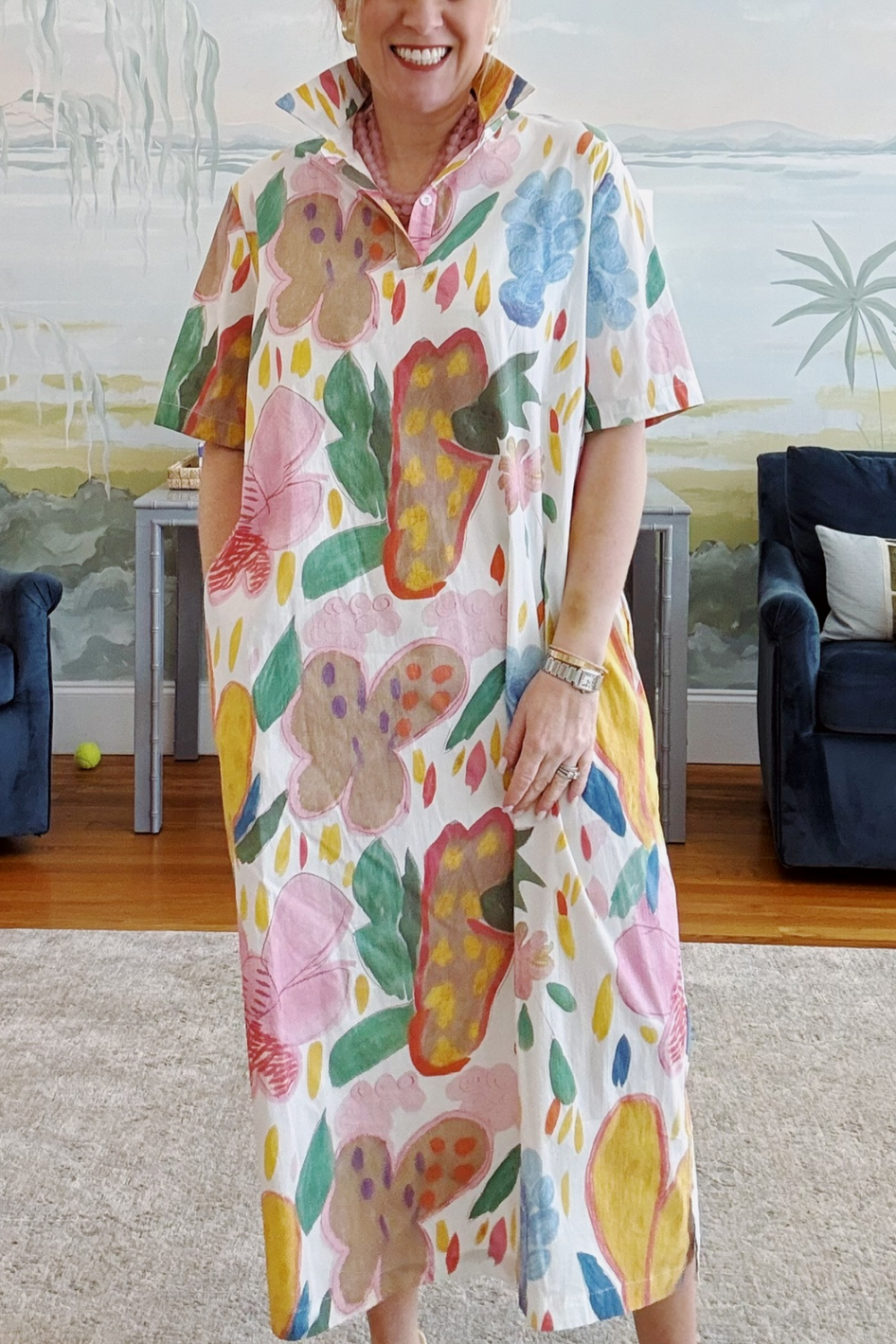 Artistic Loose-fitting Short-sleeved Dress