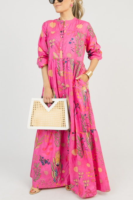 The Boho Maxi, Fuchsia Floral