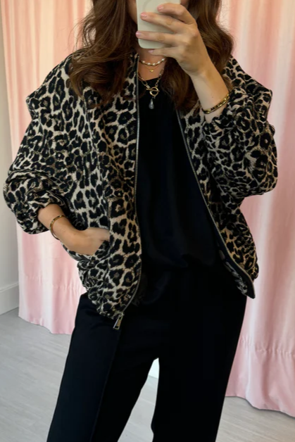 Leopard Bomber Jacket