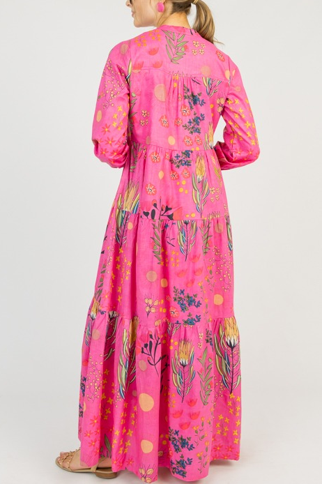 The Boho Maxi, Fuchsia Floral