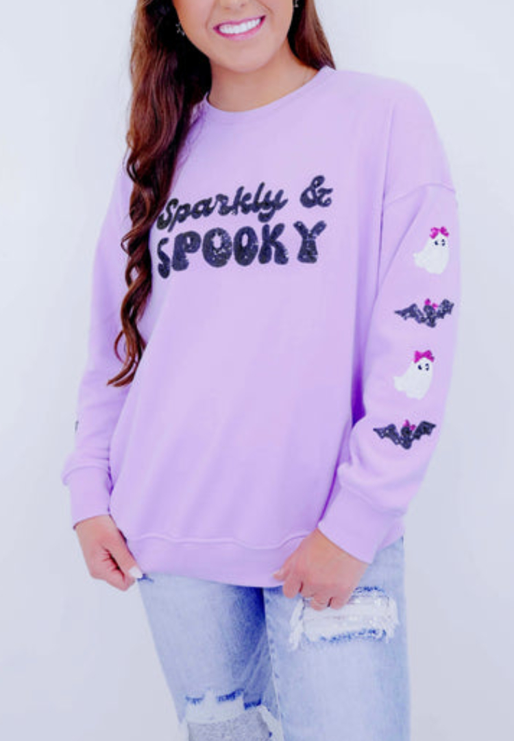 Spooky Sequin Embellished Sweatshirt