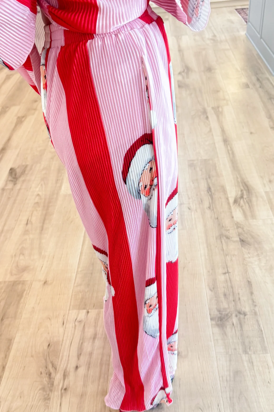 Pink and Red Santa Ribbed Set