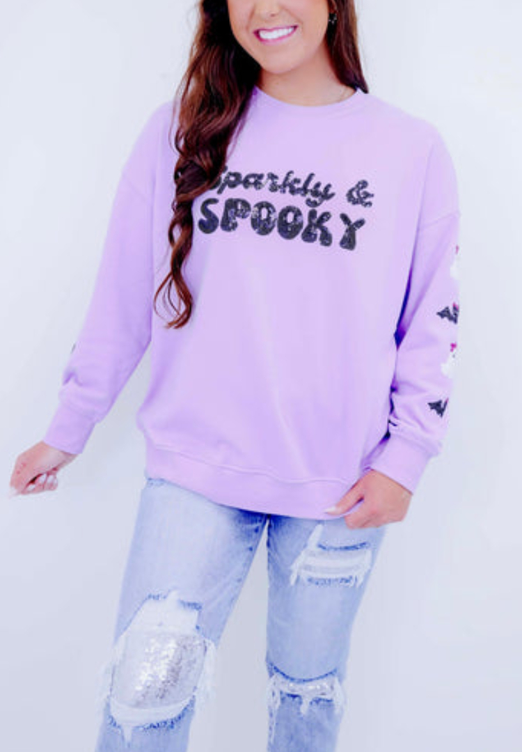 Spooky Sequin Embellished Sweatshirt