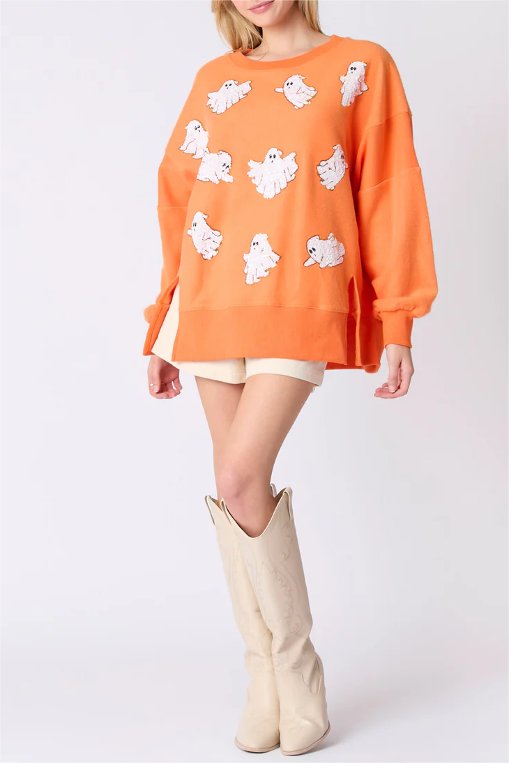 Sequin Ghost Pullover