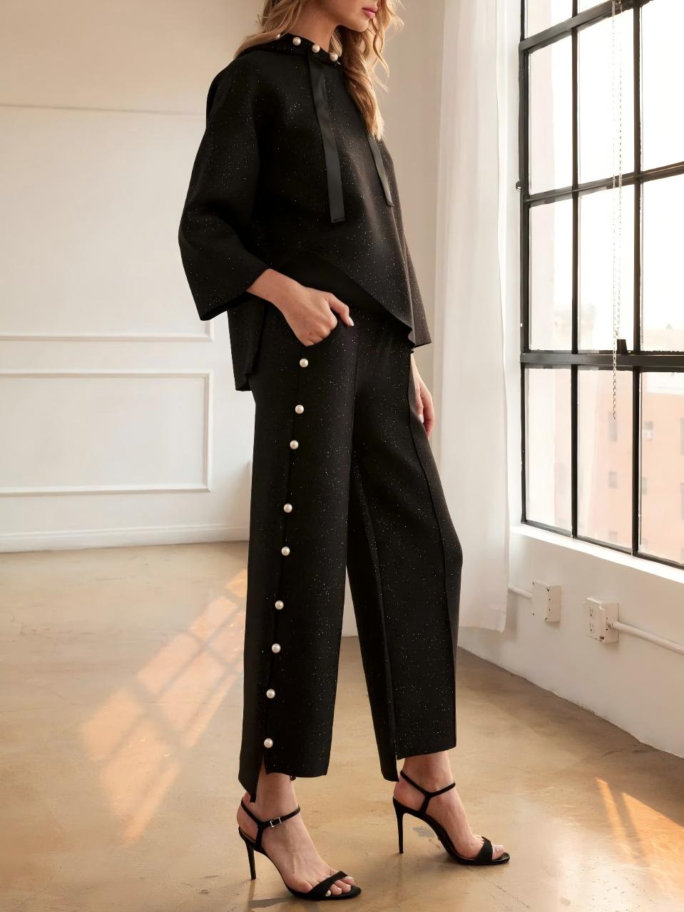 Pearl Embellished Leisure Suit