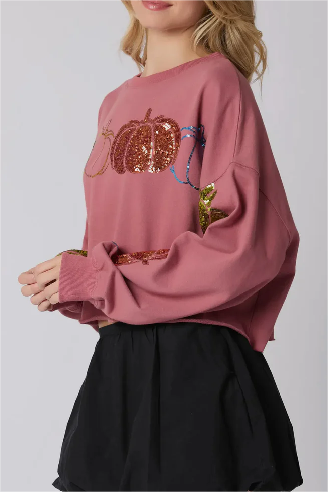 Fall Pumpkin Patch Mauve Top