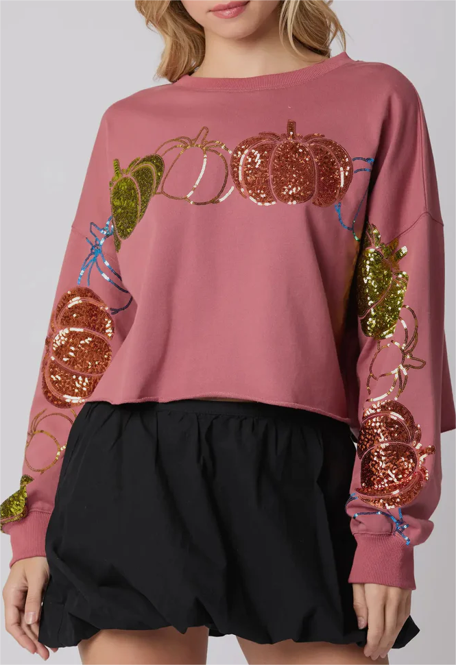 Fall Pumpkin Patch Mauve Top