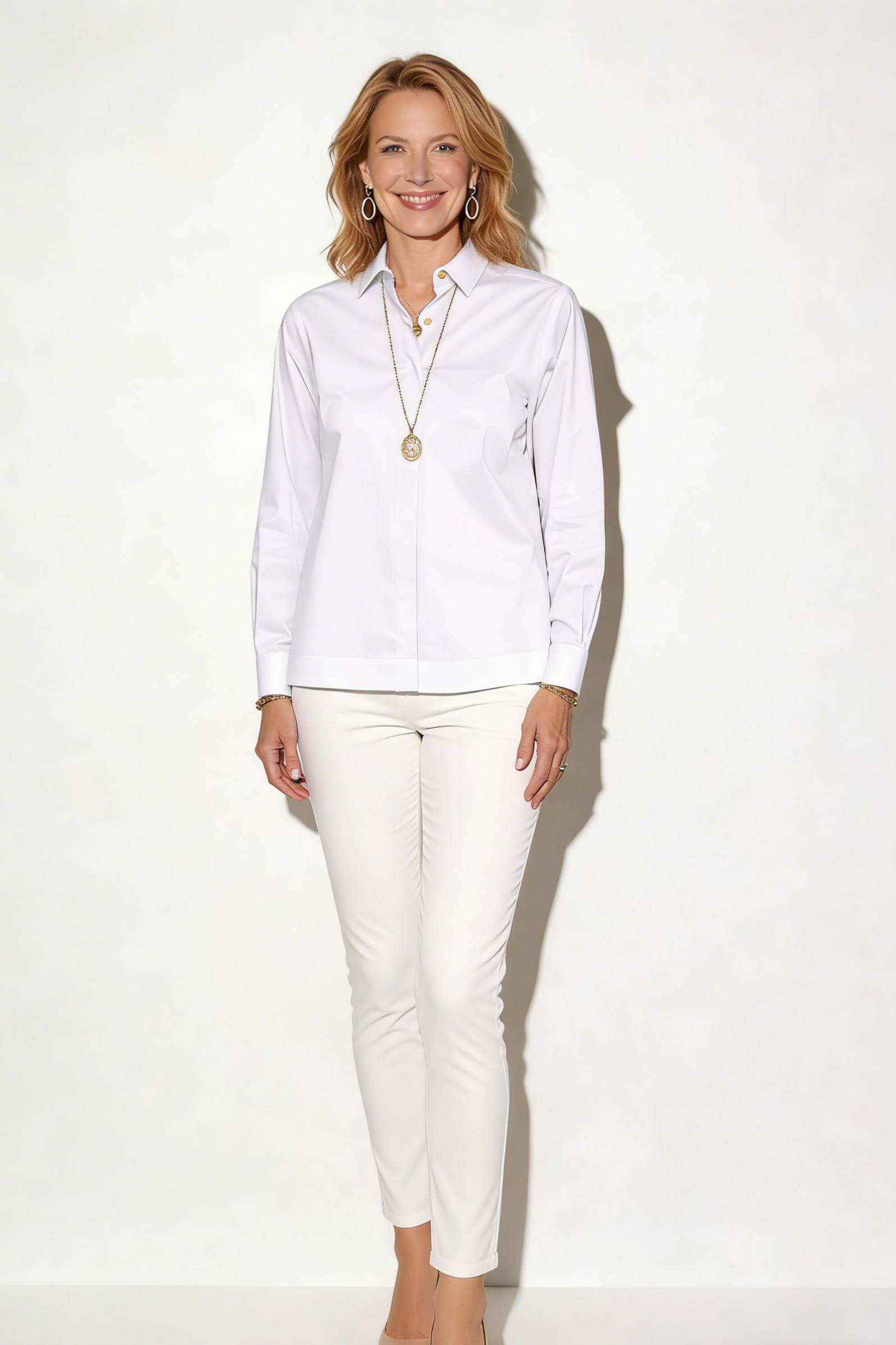 Long Sleeve Zip Back Shirt