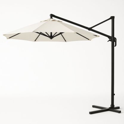 Outdoor Cantilever Umbrella Polyester Canopy Steel Frame Cream 300cm-Xaliveron
