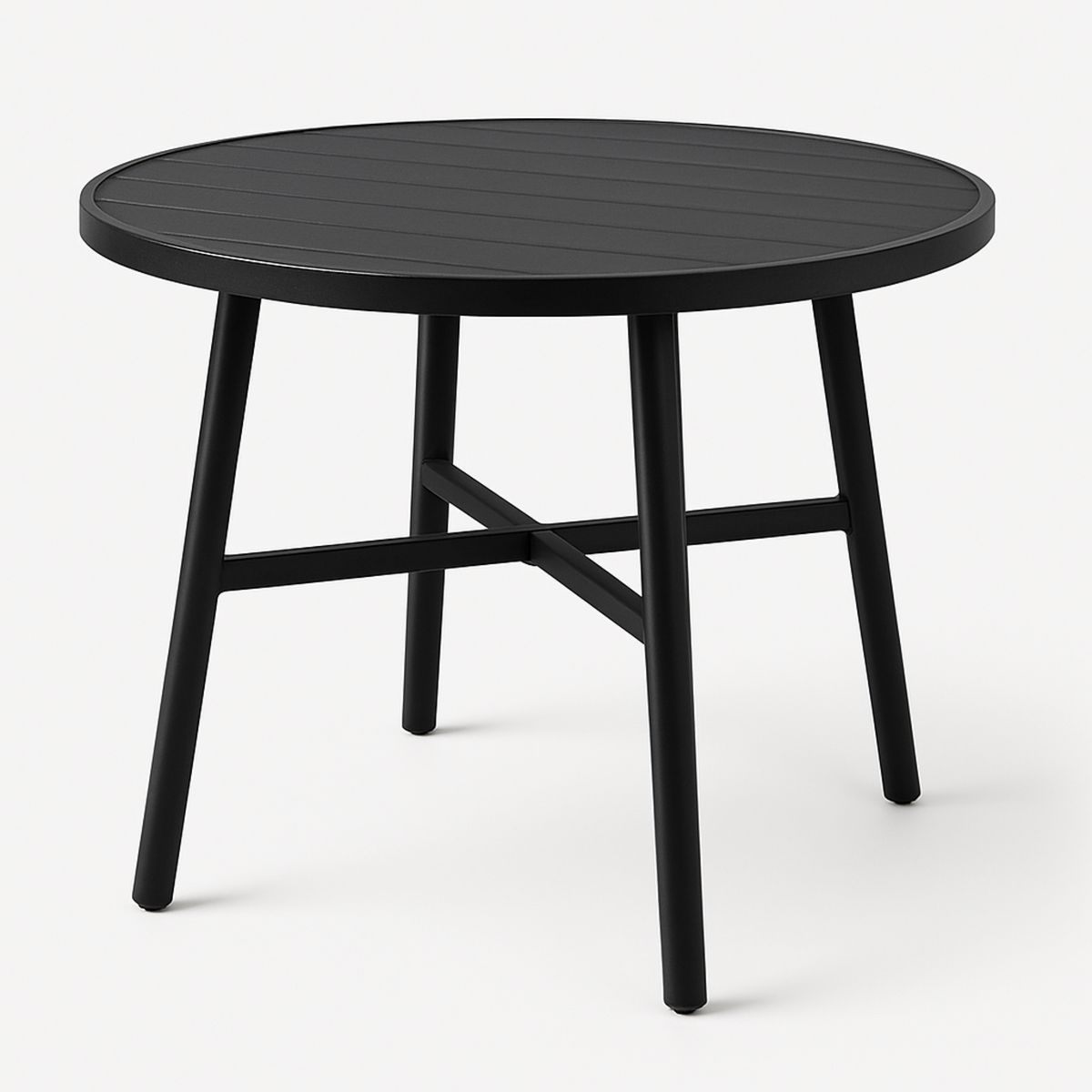 Round Aluminium Outdoor Table Black 75cm-Xaliveron