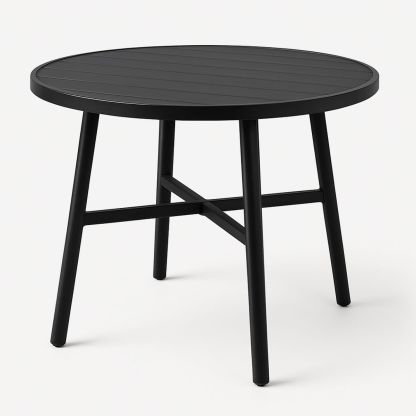 Round Aluminium Outdoor Table Black 75cm-Xaliveron