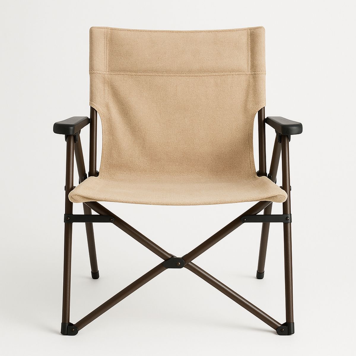 Folding Outdoor Chair Steel Frame Polyester Fabric Beige-Xaliveron