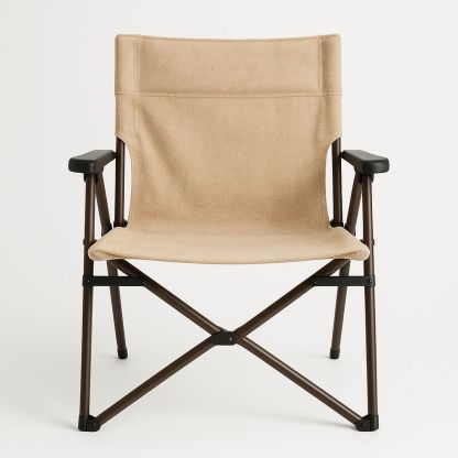 Folding Outdoor Chair Steel Frame Polyester Fabric Beige-Xaliveron