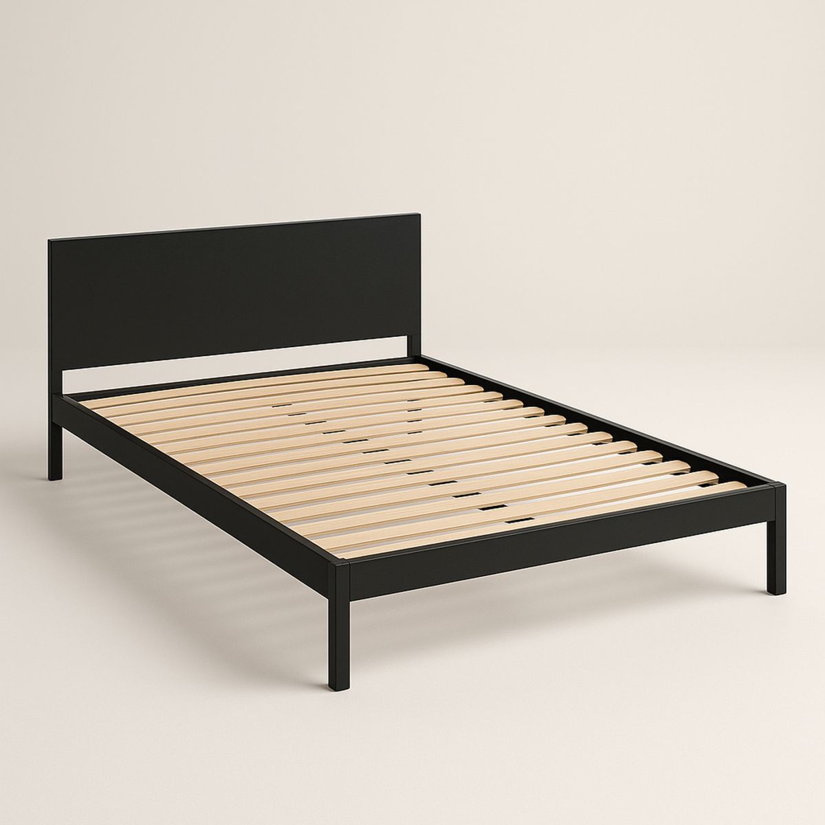 Queen Bed Frame Metal Black 210cm x 160cm-Zorilenta
