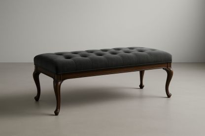 Banc en Bois et Tissu Gris 150x50x45 cm