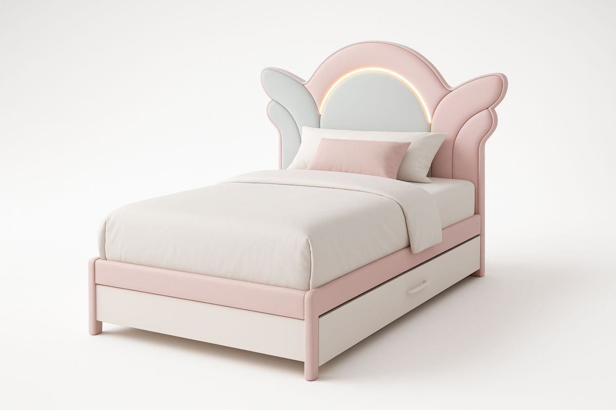 Lit enfant en bois et polyester avec LED 198x98x120 cm