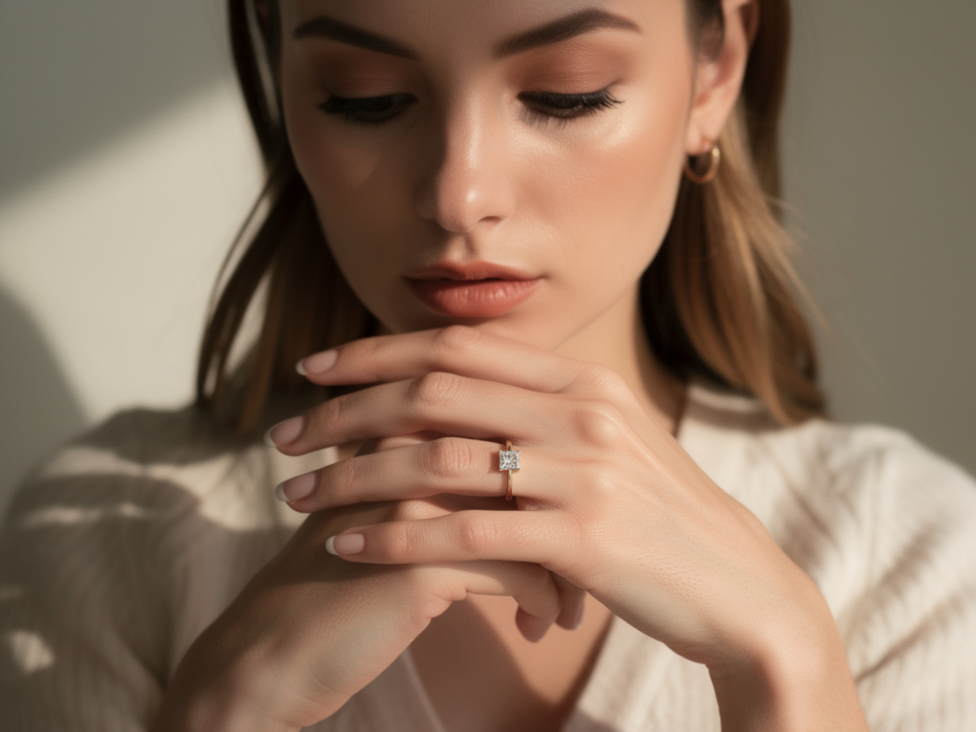 Radiate—Adorn Ring | Princess-Cut Lab-Grown Diamond | Solitaire Diamonds Ring in 18K Rose Gold
