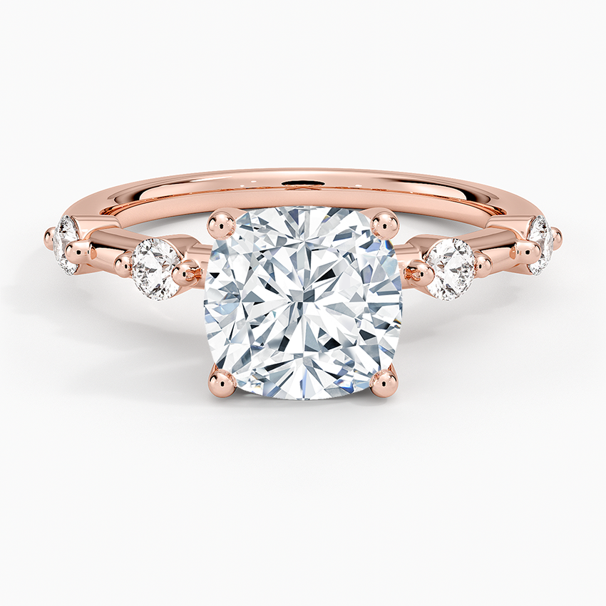 Ascend—Adorn Ring | Cushion-Cut Lab-Grown Diamond | Prong-set Diamonds Ring in 18K Rose Gold