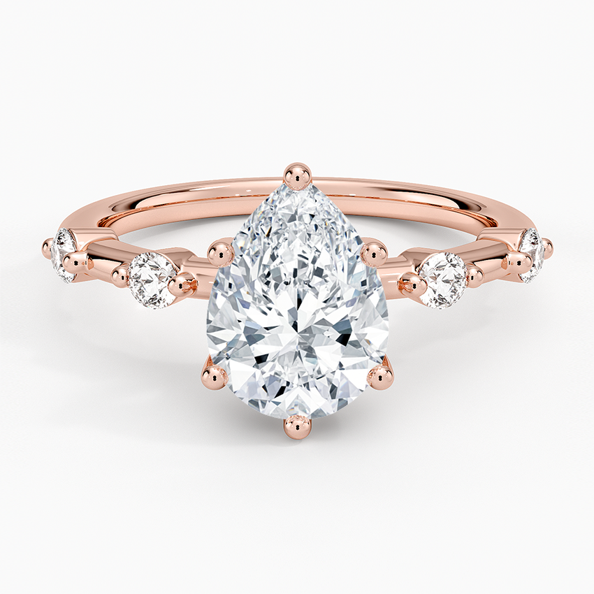 Bloom—Adorn Ring | Pear-Cut Lab-Grown Diamond | Prong-set Diamonds Ring in 18K Rose Gold