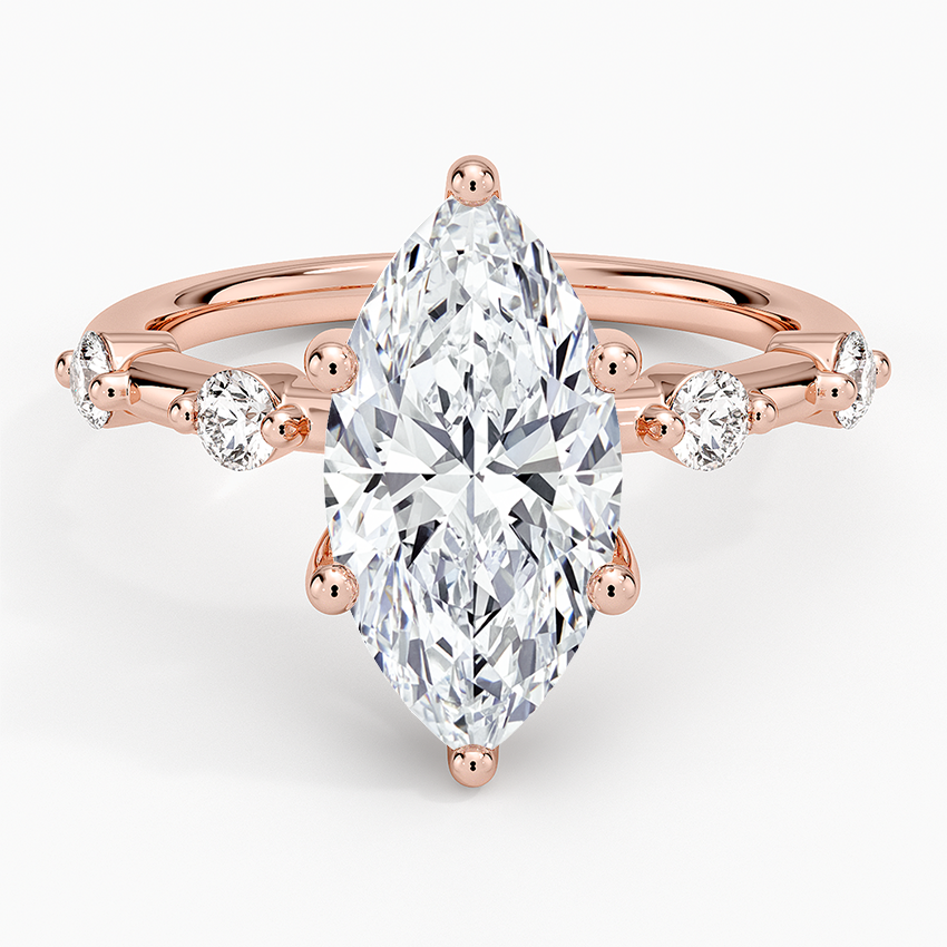 Ascend—Adorn Ring | Marquise-Cut Lab-Grown Diamond | Prong-set Diamonds Ring in 18K Rose Gold