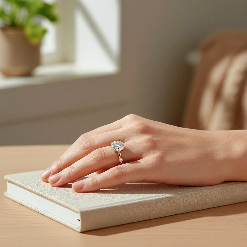 Bloom—Adorn Ring | Round-Cut Lab-Grown Diamond | Prong-set Diamonds Ring in 18K Rose Gold