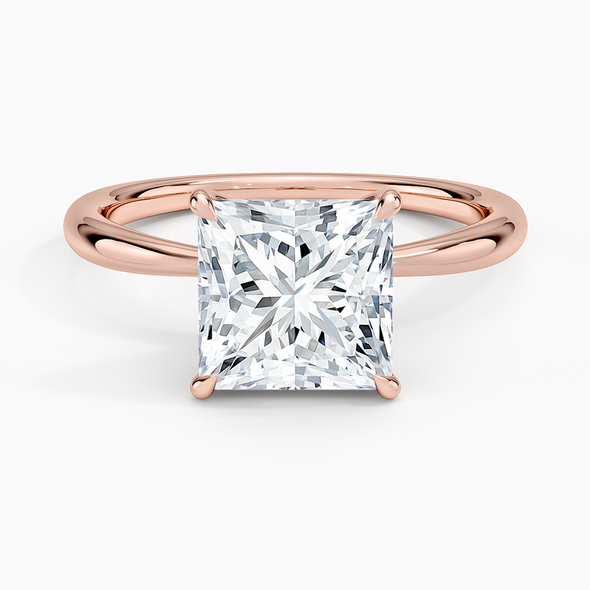 Radiate—Adorn Ring | Princess-Cut Lab-Grown Diamond | Solitaire Diamonds Ring in 18K Rose Gold