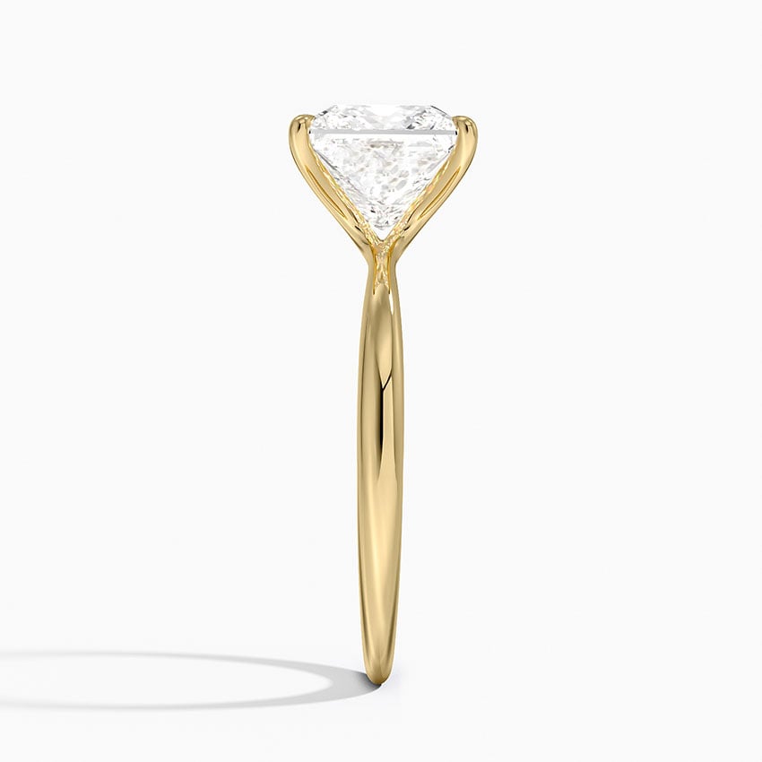 Radiate—Crowned Still Ring | Princess-Cut Lab-Grown Diamond | Solitaire Diamonds Ring in 18K Yellow Gold