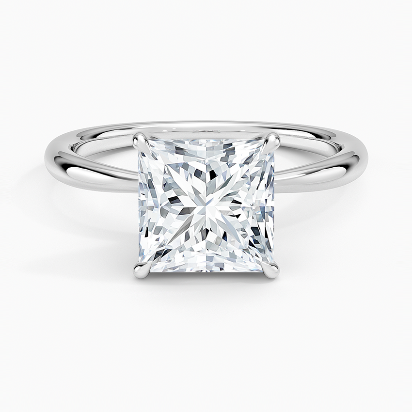 Radiate—Still Light Ring | Princess-Cut Lab-Grown Diamond | Solitaire Diamonds Ring in 18K White Gold