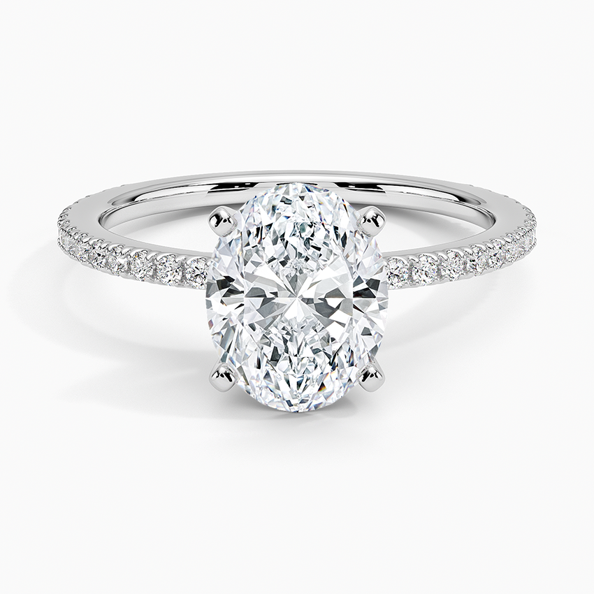 Bloom—Still Light Ring | Oval-Cut Lab-Grown Diamond | Three-Quarter Coverage Diamonds Ring in 18K White Gold