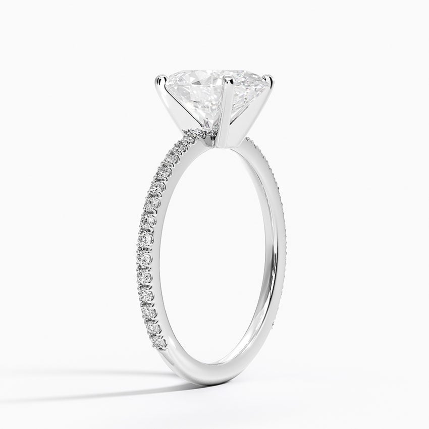 Bloom—Still Light Ring | Oval-Cut Lab-Grown Diamond | Three-Quarter Coverage Diamonds Ring in 18K White Gold