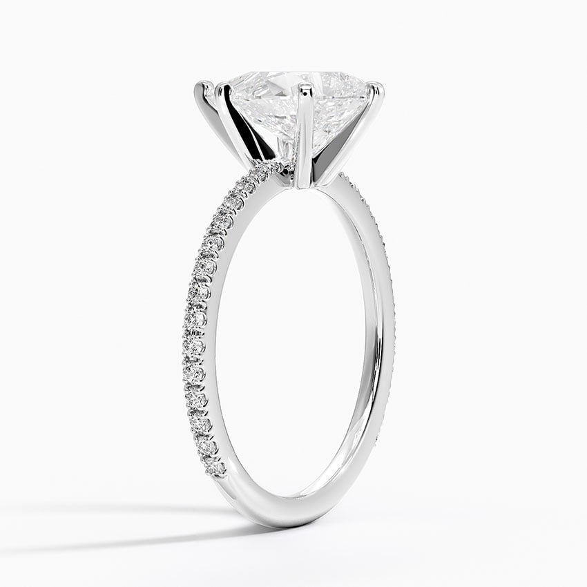 Bloom—Still Light Ring | Pear-Cut Lab-Grown Diamond | Three-Quarter Coverage Diamonds Ring in 18K White Gold