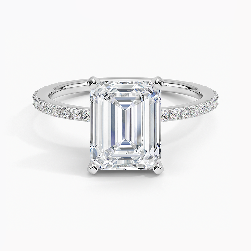 Ascend—Still Light Ring | Emerald-Cut Lab-Grown Diamond | Three-Quarter Coverage Diamonds Ring in 18K White Gold