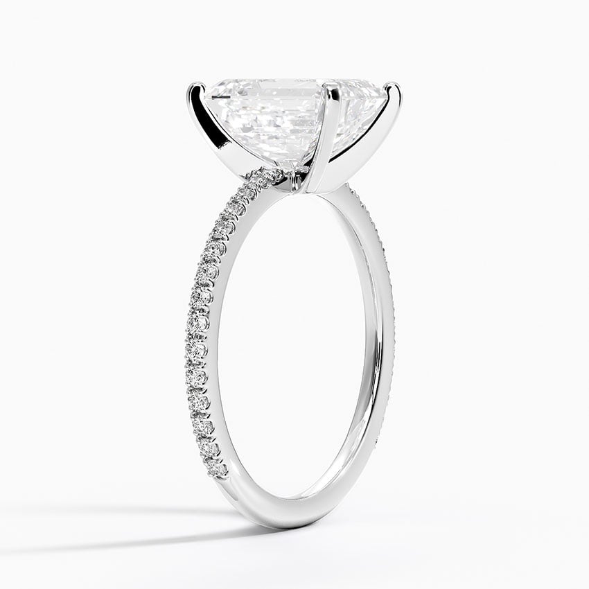 Ascend—Still Light Ring | Emerald-Cut Lab-Grown Diamond | Three-Quarter Coverage Diamonds Ring in 18K White Gold
